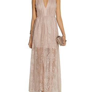 Alice + Olivia Blush Lace Maxi Dress